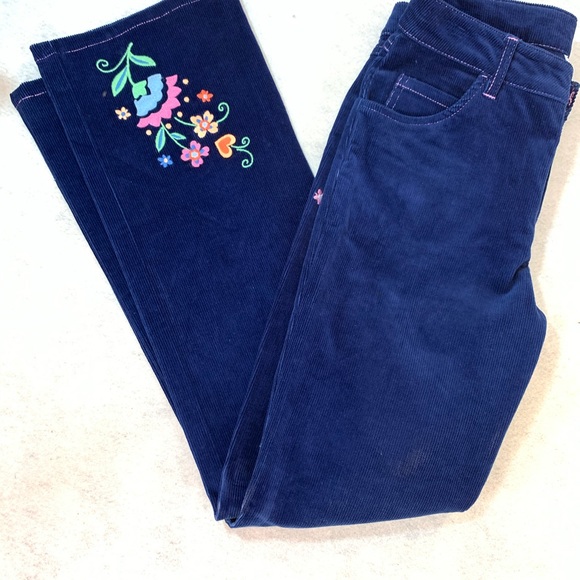 Hartstrings Corduroy w/ Floral Design Pants Sz 14 - Picture 2 of 16